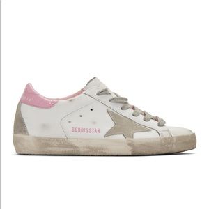 Golden Goose Pink/White Snake Superstar Sneaker 38
